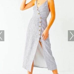 Urban Outfitters Striped Midi Sundress Sleeveless Spaghetti Strap